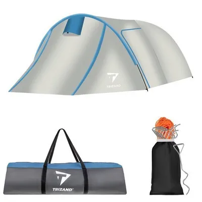Obrázek produktu pro Trizand 12572 Stan pro 3 osoby 120 x 220 x 370 cm modrostříbrný