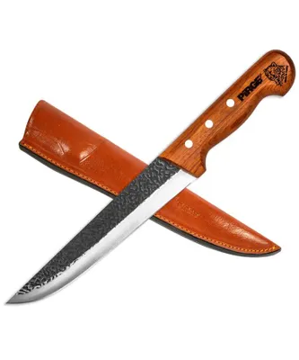Produktbild von Pirge Elite Handgeschmiedet Schlachtermesser mit Lederscheide 21 cm Metzgermesser