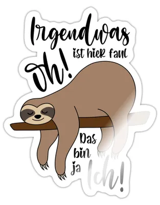 Produktbild von Spreadshirt Faultier Irgendwas Ist Hier Faul Sticker Aufkleber, 10 x 10 cm, Weiß glänzend