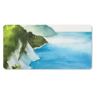 Produktbild von MuchoWow® Schreibtischunterlage Meer - Berge - Wald 80x40 cm - XXL Mauspad - Gaming Mauspad