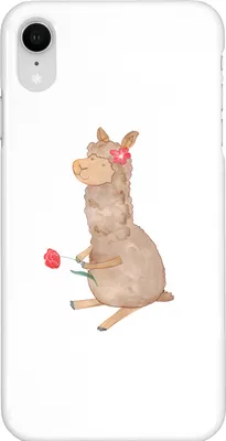 Produktbild von Mr. & Mrs. Panda Iphone XR Handyhülle Alpaka Blume - Weiß - Geschenk, Lama, Spruch, Lamas, Handy Case, Premium Kunststoff