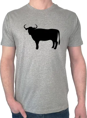Produktbild von Huuraa Herren T-Shirt Stier Bulle Silhouette S Sport Grey Bio Baumwolle Fairtrade Herrenshirt Geschenkidee