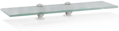 Zdjęcie produktu dla Półka ścienna Peviasot Glasregal, 60 x 10 x 0,8 cm, szklana półka z mlecznego szkła z uchwytami, półka do łazienki, kuchni i salonu