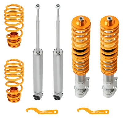 Produktbild von VW Lupo 6X / Seat Arosa 6H 1998-2005 - Gewindefahrwerk Komplettset - Höhenverstellbar - Ölgedämpft - Aluminium - Stoßdämpfer Federbeine