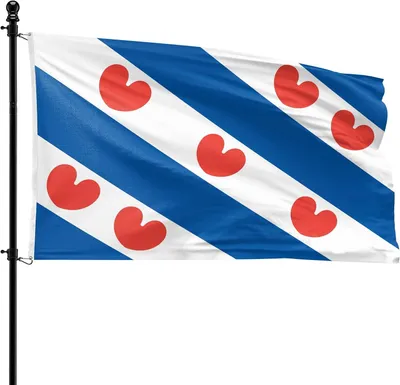Imagen del producto de Bandera frisiana, 90 x 150 cm, de poliéster, para asta de bandera