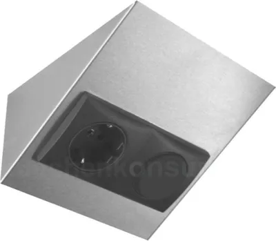 Produktbild von Thebo Keilsteckdose 228896STS Edelstahl STS 889 mit Schalter