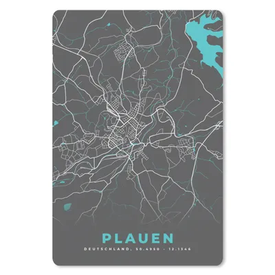 Produktbild von MuchoWow® Mauspad Mousepad Stadtplan - Deutschland - Blau - Plauen - Karte 18x27 cm - Mousepads - Maus Mat - Pad - Mausunterlage