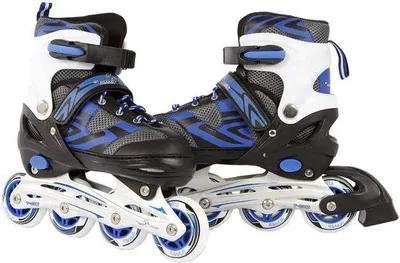 Produktbild von Inline-Skates für Straßenfahrer, blau-schwarz, verstellbar, Größe 35-38, ABEC7, Aluminiumrahmen