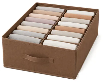 Stoff-Schubladen-Organizer, 16 Fächer, faltbar, 45x45x18 cm, braun
