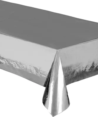 Produktbild von Plastiktischdecke Metallic Silber 137 x 274 cm - Einheitsgröße