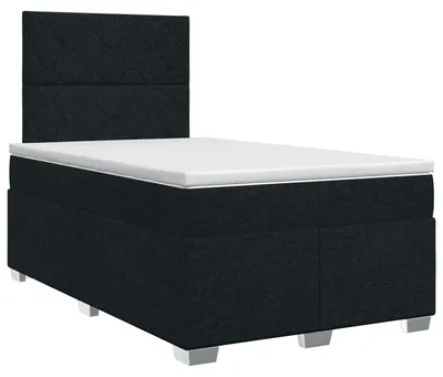 Obrázek produktu pro Skříňová postel s matrací černá 120 x 200 cm látka