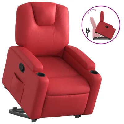 Image de vidaXL Fauteuil relax releveur rouge similicuir