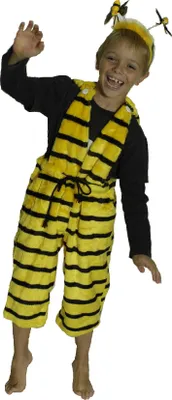 Produktbild von K31250946-116-128-A schwarz-gelb Kinder Jungen Mädchen Bienen Latzhose Gr.116-128