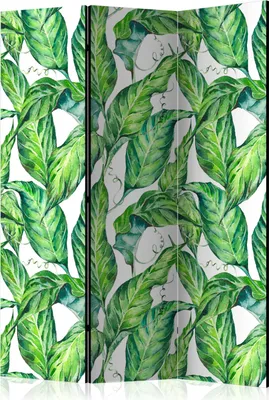 Zdjęcie produktu dla Parawan akustyczny Liście 135x172 cm 3-częściowy zielony