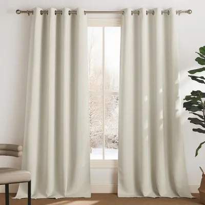 Immagine prodotto di Tende oscuranti termiche, 245 x 140 cm, beige, confezione da 2