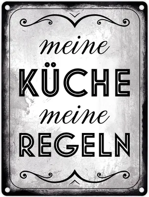 Produktbild von Meine Küche meine Regeln Retro Metallschild in 15x20 cm