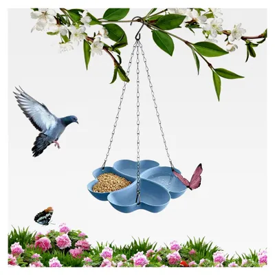 Produktbild von Vogelfutterhaus für den Außenbereich, blütenförmige Futterschale, eichhörnchensichere Kolibri-Futterschale für Balkon, Garten und Terrasse mit Sichtschutz