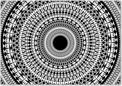 Produktbild von Tulup® Leinwandbild - 100x70 cm - Wandkunst - Drucke auf Leinwand - Leinwanddruck  - Kunst: modern & klassisch - Schwarzweiß - Kreis Verzierungen