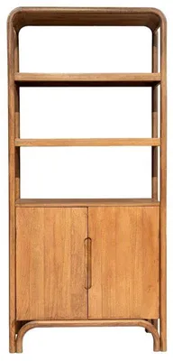 Bodenregal mit 3 Böden und 2 Türen, 195x90x43 cm, Natur