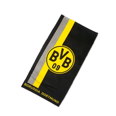 Produktbild von Borussia Dortmund BVB-Handtuch mit Logo im Streifenmuster