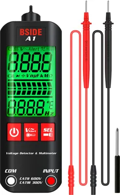 Obrázek produktu pro Digitální multimetr BSIDE A1 LCD multimetr AC DC Měřiče napětí Počet 2000 Frekvenční odpor NCV Kontinuita Živý vodič Neutrální Měřič True RMS Detekce