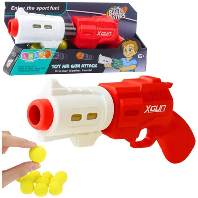 Obrázok produktu pre Pistole na mäkké penové loptičky XGUN červená 6 kusov.