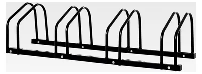 Produktbild von Fahrradständer Mehrfachständer Aufstellständer wetterfest langlebig Boden- und Wandmontage Stahl für bis zu 4 Fahrräder Schwarz 110 x 33 x 27 cm