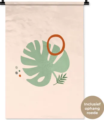 Produktbild von MuchoWow® Wandteppich Wandbehang Blatt - Pflanzen - Pastell 60x90 cm Tapisserie Dekoration Wandtuch - Foto-Teppich - Abwaschbar