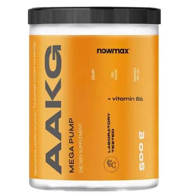 Produktbild von nowmax® AAKG 500 g – L-Arginin Alpha-Ketoglutarat mit Vitamin B6 Pulver