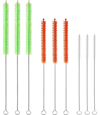 Reinigungsbürsten-Set, 9-teilig, 3 Größen, für Strohhalme & enge Stellen