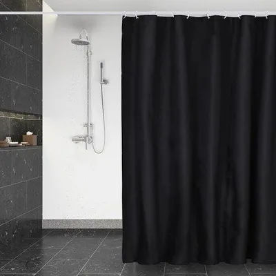Produktbild von Unyqoos® Wasserabweisender und schimmelresistenter Duschvorhang aus Textil mit Schnelltrocknungsfunktion und Ringen, 180 x 200 cm