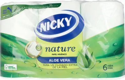 Image de NICKY Papier hygiénique Aloe Vera 3 plis, 6 rouleaux