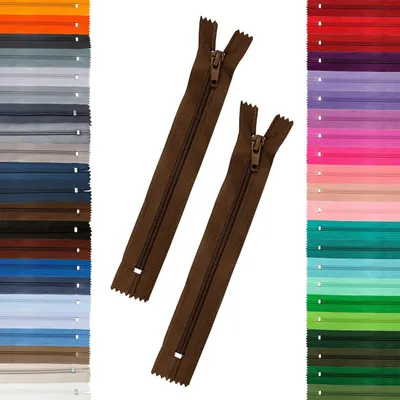 Produktbild von 2 Reißverschlüsse 5mm spiral, 16cm, unteilbar, Autolock, Farbe frei wählbar, Farbe:568 schokobraun