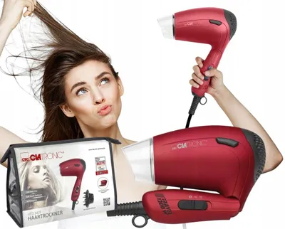Obrázek produktu pro Cestovní fén 1300 W s ionizací, skládací, s difuzérem, 360°, Clatronic