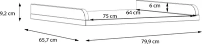 Produktbild von Furniture24 Wickelaufsatz Winnie Wnz431-D78 Wickeltisch 79.9 X 9.2 X 65.7 Cm Artisan Eiche
