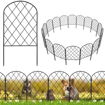 Gartenzaun 20 Stk., 40 cm hoch, 6,4 m Gesamtlänge, dekorativ