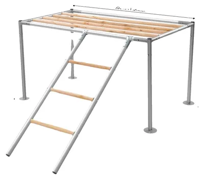 Obrázok produktu pre Stojan na sliepky, drevený dizajn, integrovaný rebrík, žltý