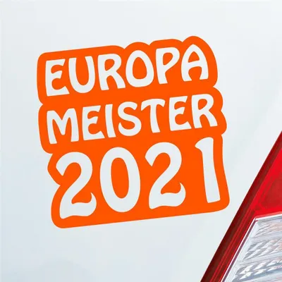 Produktbild von Auto Aufkleber Europameister 2021 Fußball 12x11 cm Orange Sticker Heckscheibenaufkleber