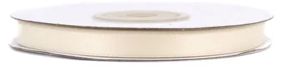 6mm breites, 20m langes, doppelseitig glänzendes Satinband in ivory auf Rolle. Perfekt für Bastelprojekte und Geschenkverpackungen