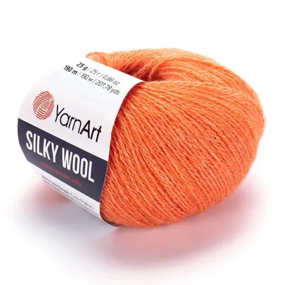 Produktbild von YarnArt Silky Wool 338 Kognak – Edles Seidengarn mit Wolle, weich &  ideal zum Stricken und Häkeln, 25g