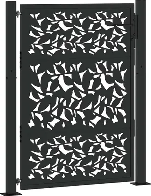 Obrázek produktu pro vidaXL Zahradní brána černá 100x125 cm ocelové křídlo design