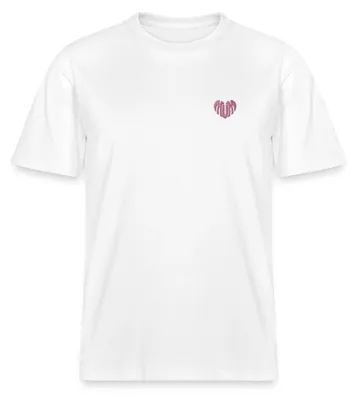 Produktbild von Spreadshirt Stickerei Mum Pinkes Herz Relaxed Fit Uni T-Shirt, M, Weiß