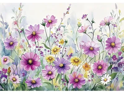 Image de Kit de peinture diamant "Fleurs sauvages", 5D, remplissage complet, 30x40 cm, pour adultes