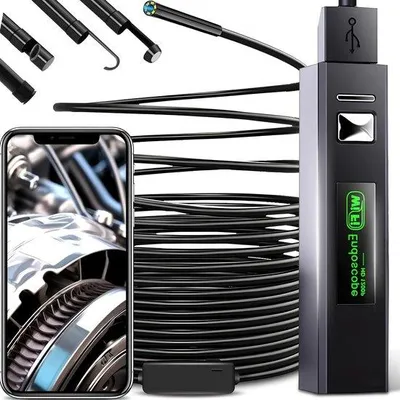 Produktbild von Endoskopkamera mit Beleuchtung – HD-Röhrenkamera 720p – Kabelinspektionskamera, wasserdicht nach IP67 – Schlangenkamera für Android und iOS.