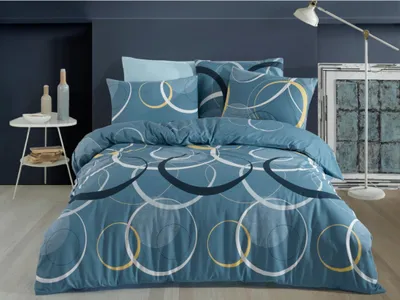 Produktbild von Bettwäsche Baumwolle 140x220, 70x90cm Toronto blau