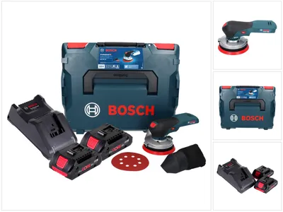 Produktbild von Bosch GEX 18V-125 Professional Akku Exzenterschleifer 18 V 125 mm Brushless + 2x ProCORE Akku 4,0 Ah + Ladegerät + L-BOXX