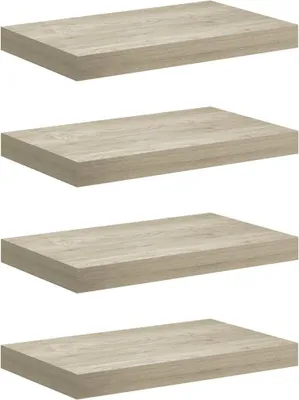 Obrázok produktu pre vidaXL Plávajúce nástenné police 4 ks. Dubová farba 40x23x3,8cm MDF