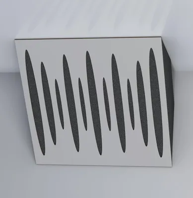 Obrázek produktu pro Balení po 2 kusech – Akustický rohový basový lapač | 50 x 50 cm | Nízkofrekvenční absorpce pro studia a divadla | Difúze | [PULSE-H-100 mm | bílá]