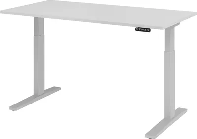 Immagine prodotto di Scrivania regolabile in altezza XMKA | 2 motori | 120-180 cm | elettrica | grigia, colore telaio:argento, dimensioni piano d'appoggio:160 x 80 cm