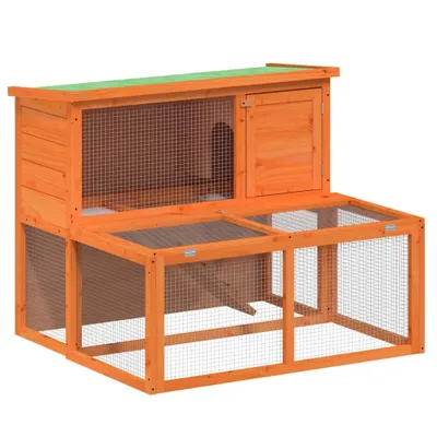 Obrázek produktu pro Králíkárna hnědá 102 x 90 x 84,5 cm masivní borové dřevo